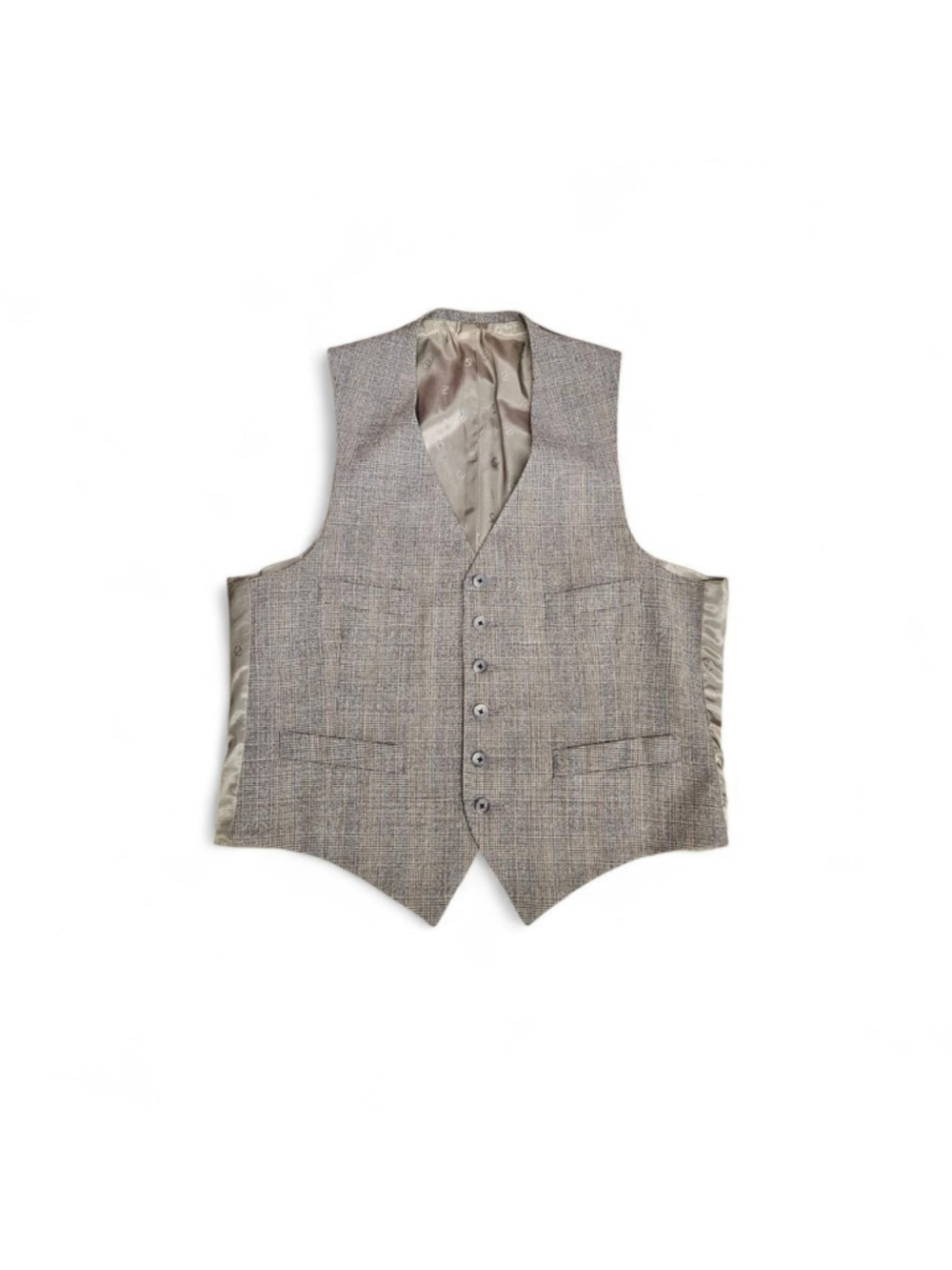 Christian Dior Plaid Vest Men's Medium Virgin Wool Satin